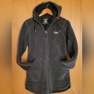 L.L. Bean Mountain Pile Fleece Coat in Alloy Grey Sz Small